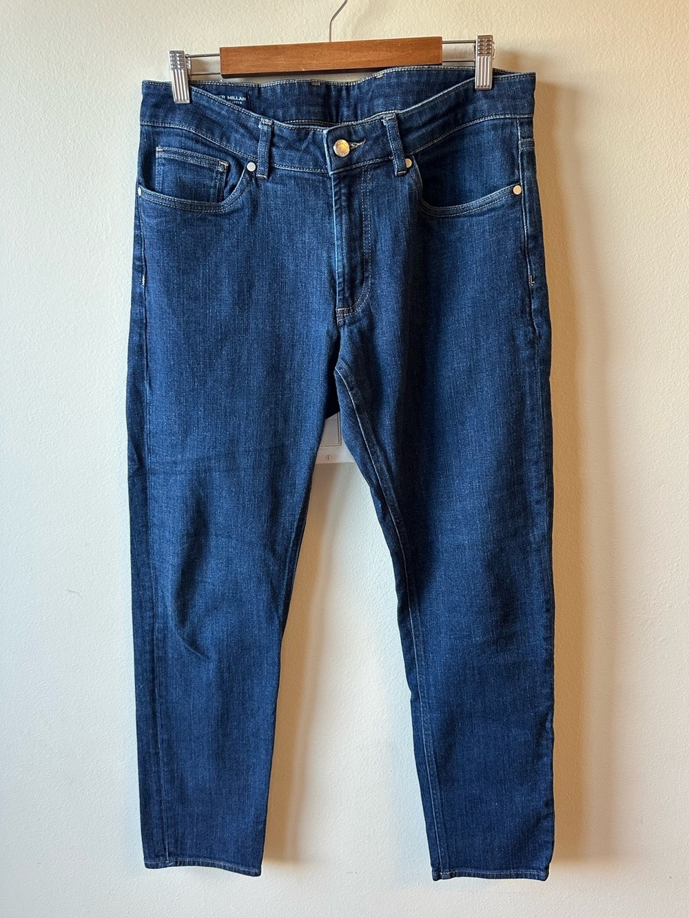 Men's Peter Millar Dark Blue Slim Straight Jeans